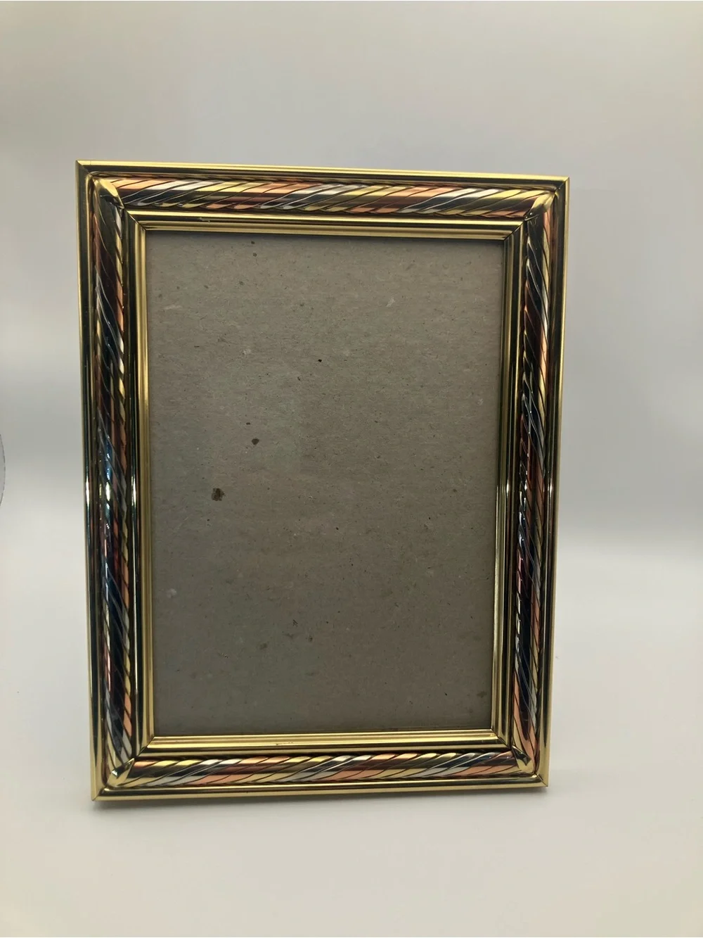 Tri-Tone Metal Picture Frame in Gold, Silver and Rose